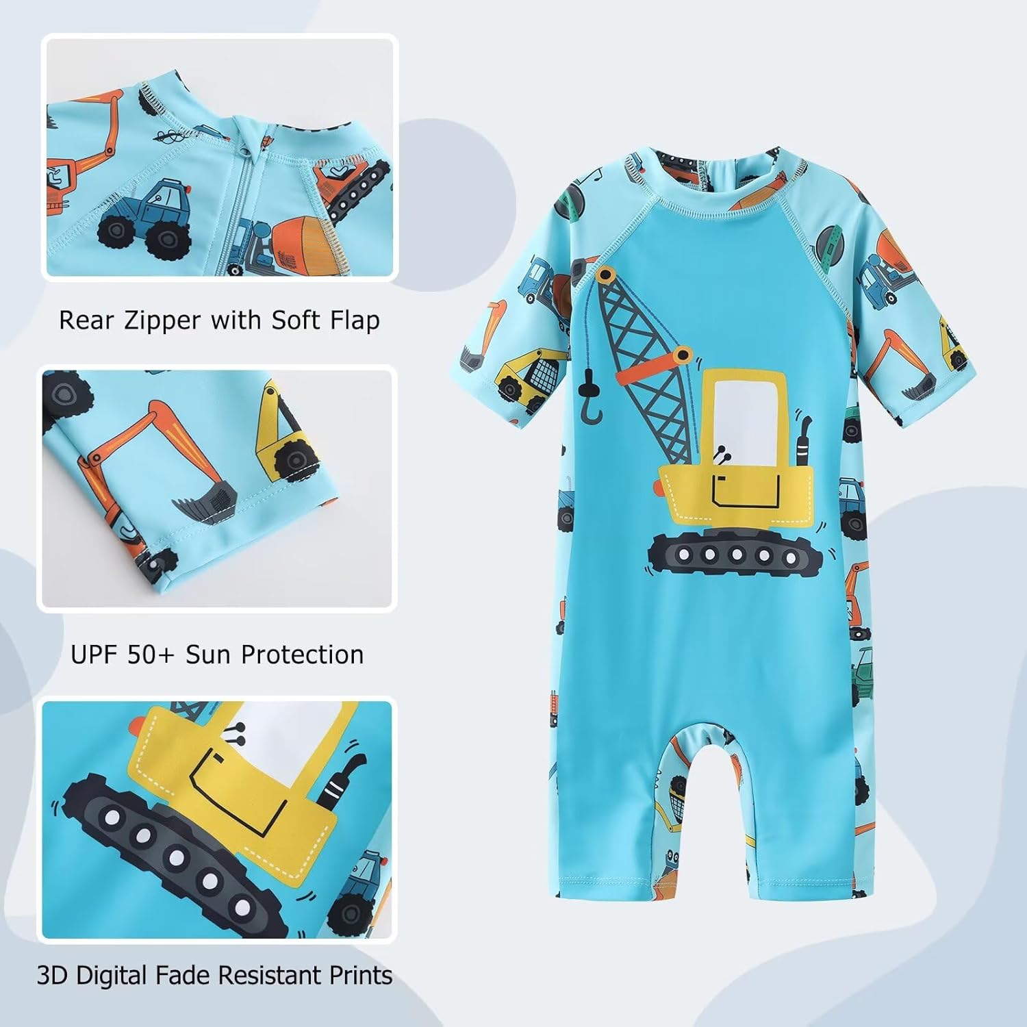 Thumbnail 2 de Aisyee baby boy short-sleeve swimsuit rash guard one-piece (3 months–5 years)