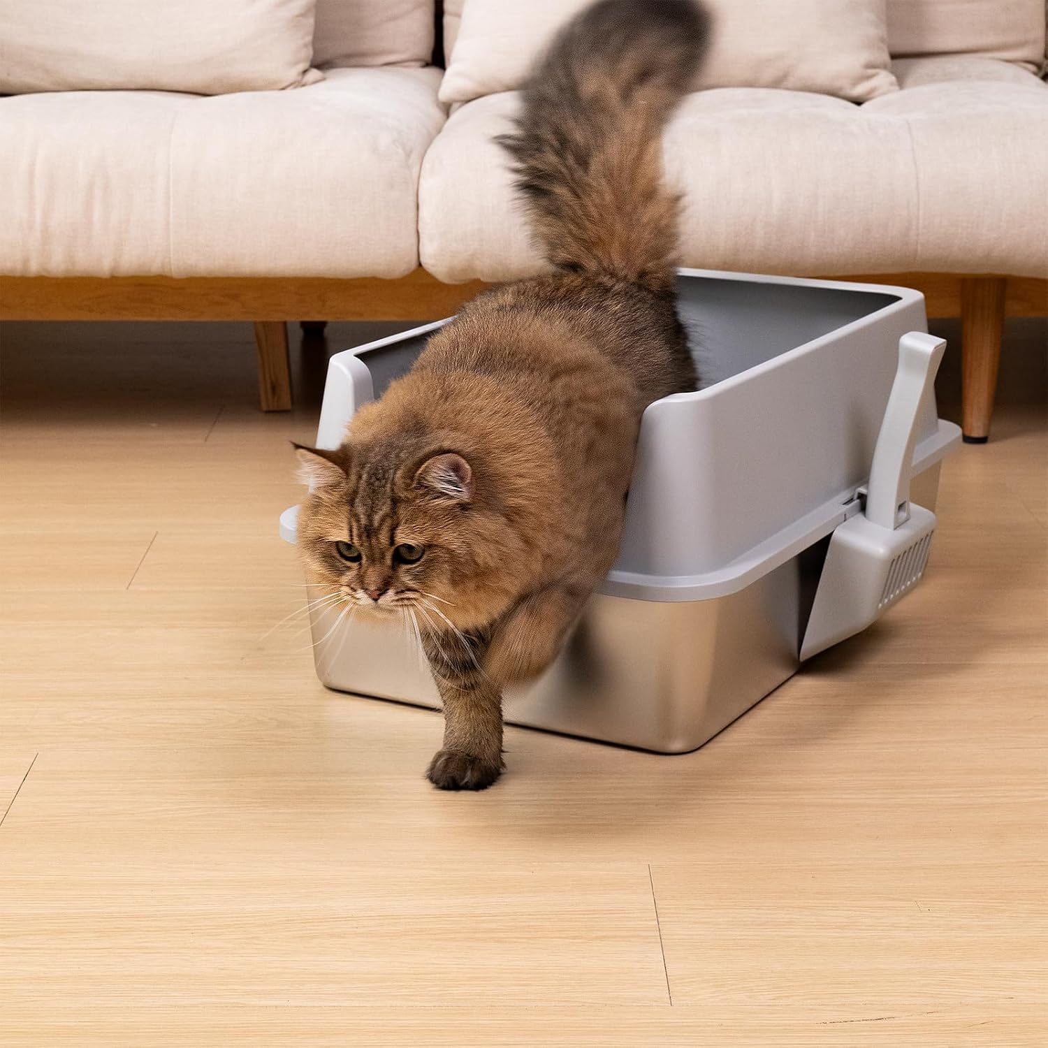 Thumbnail 6 de Nyutu Stainless Steel Litter Box 2pack, XL 2-Pack with Lid and High Sides