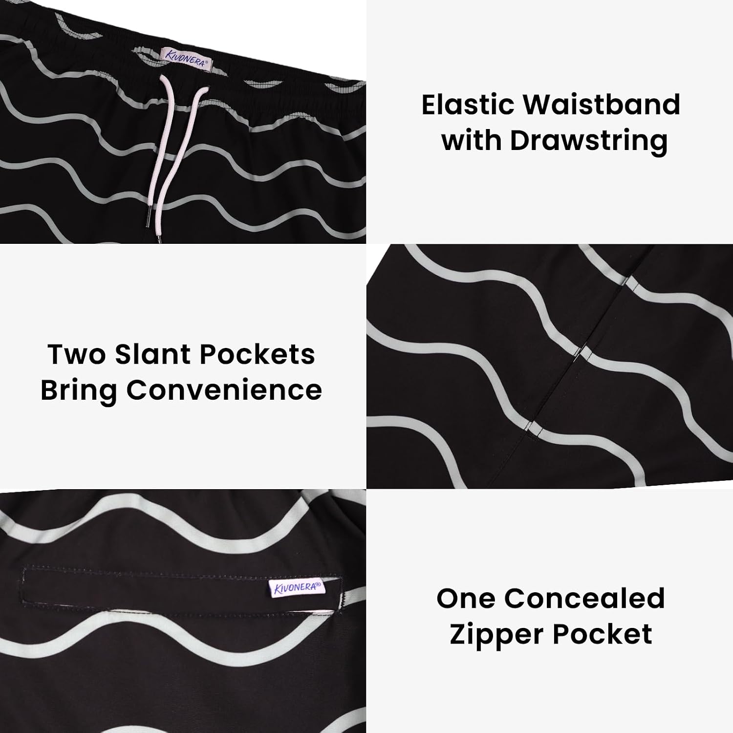 Thumbnail 3 de KIVONERA 5" Men's Swim Shorts & Trunks with Compression Liner and Zip Pockets