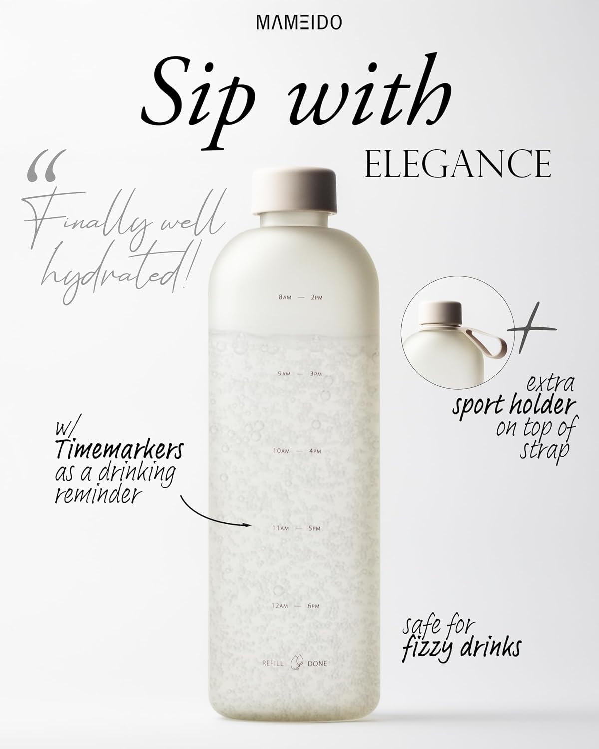 Detalle 2 de MAMEIDO Gourde 1,5 l bouteille d'eau design sans BPA 🚰