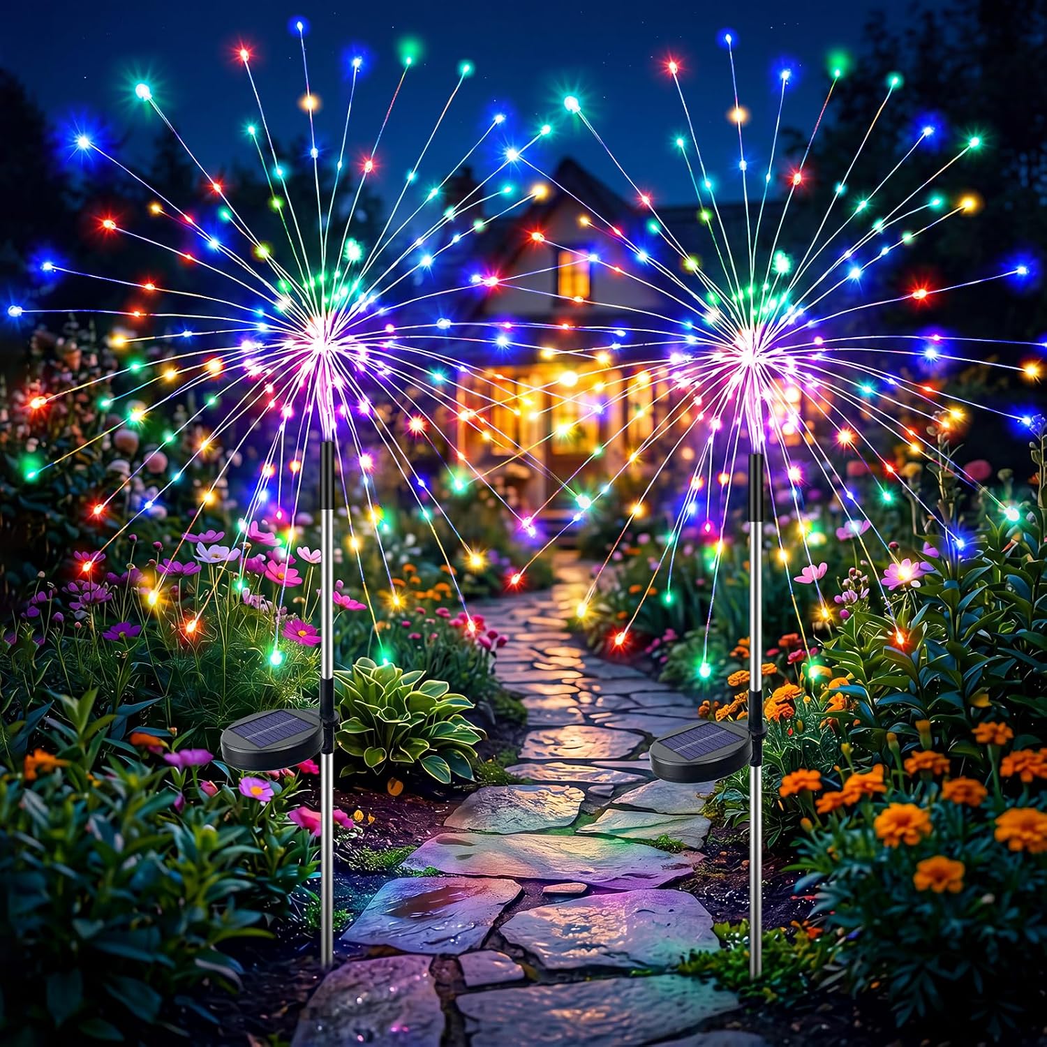 Detalle de Fairdeer SF05M-2 Solar Garden Lights, 120 LEDs, 8 Modes, 2-Pack