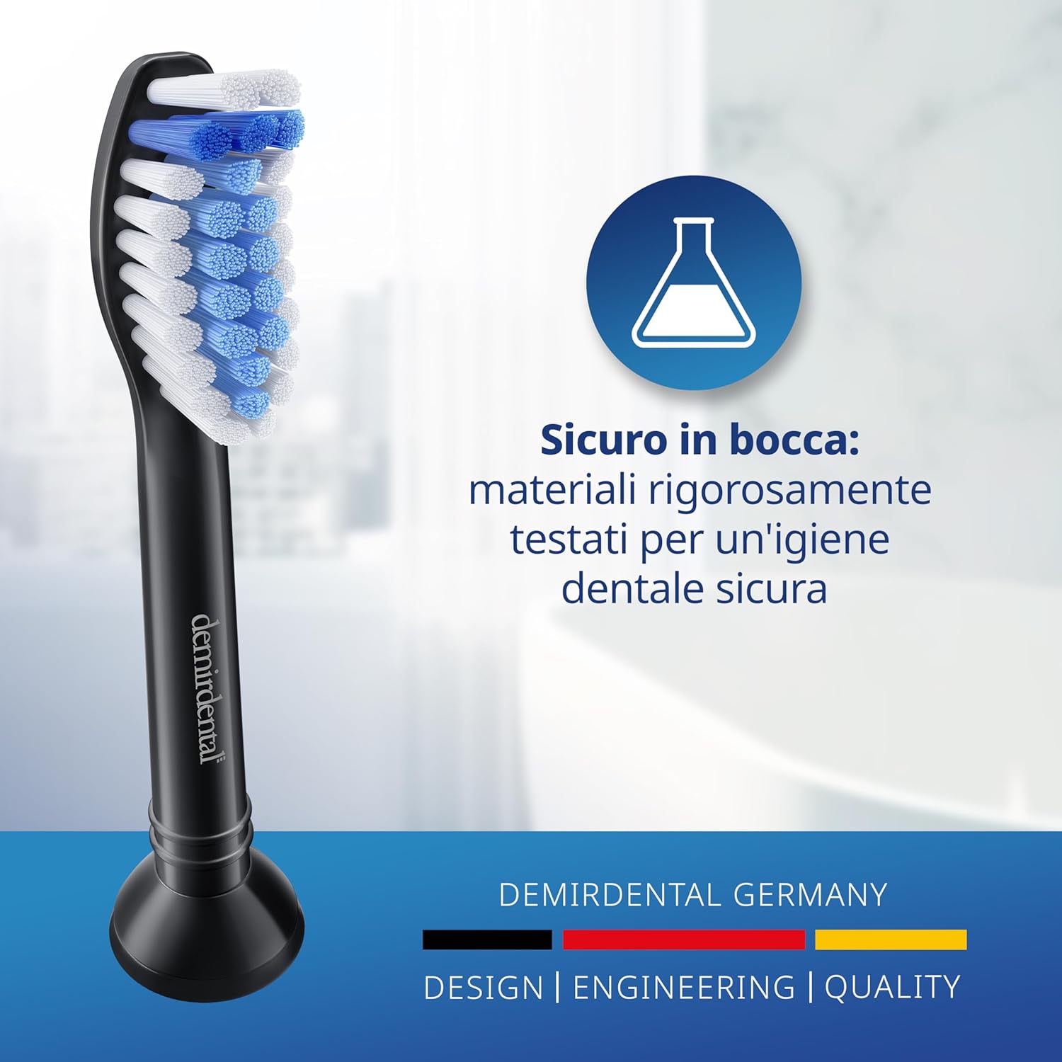 Thumbnail 5 de 8 Pack testine di ricambio demirdental compatibili con Philips Sonicare Sensibile (nero) HX6058b