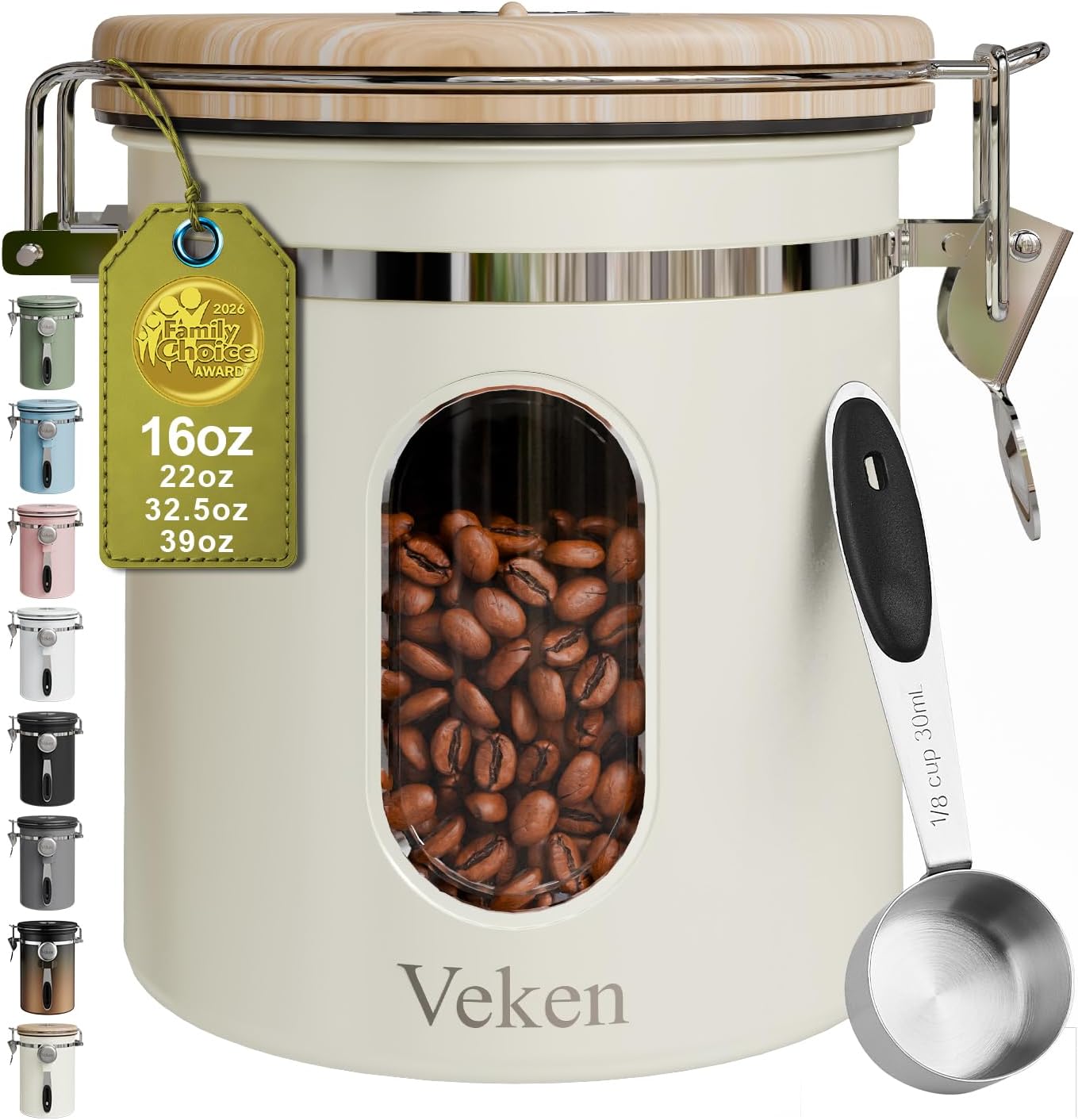 Detalle de Veken Coffee Sugar Canister 16OZ
