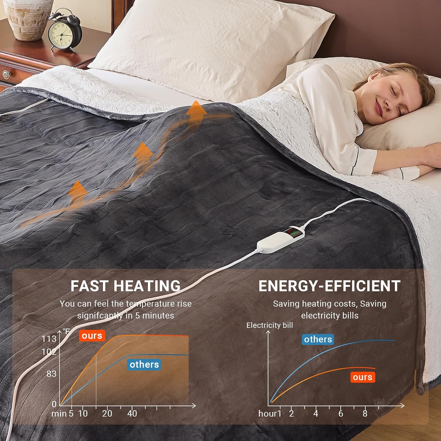 Thumbnail 4 de DANENOSA Electric Heated Blanket 84x90