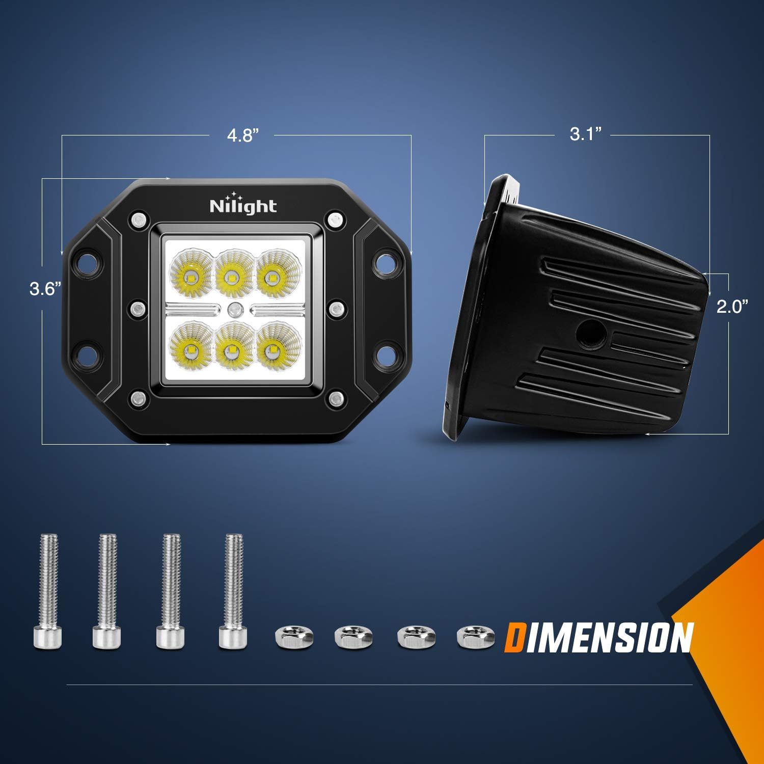 Detalle 2 de Nilight LED Light Bar, 18W