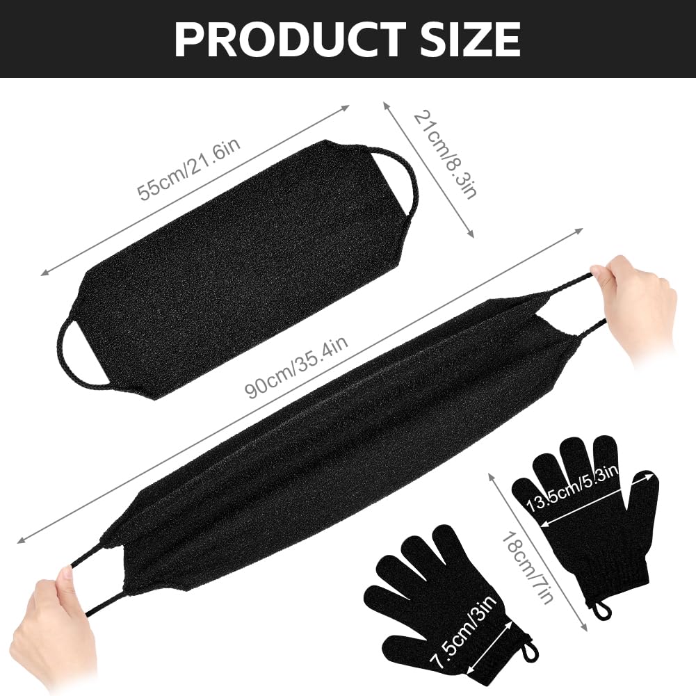 Thumbnail 1 de Vicloon Peeling-Rückenreiniger Set mit Peelinghandschuhen (2 Paar) und doppelseitigem Rückenpeeling-Waschlappen