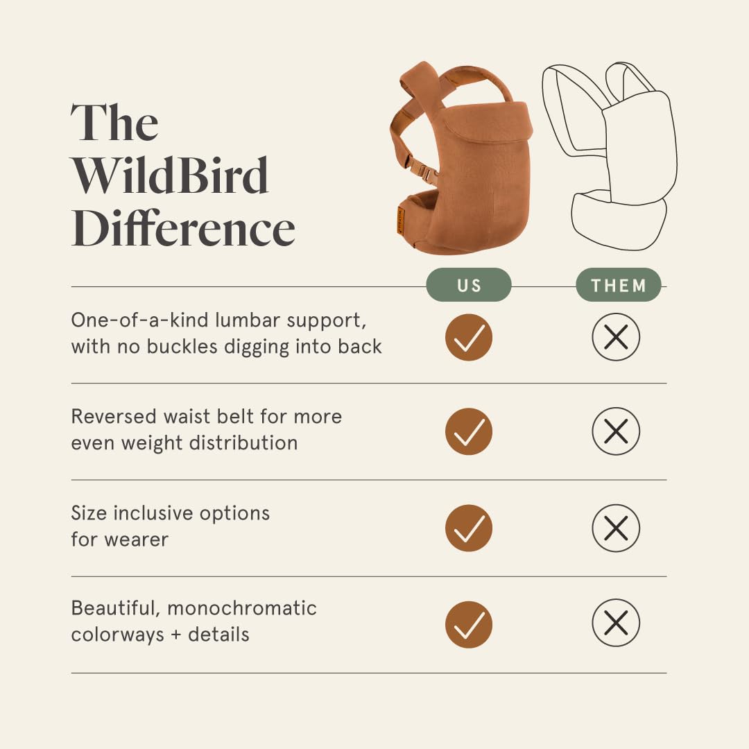 Detalle de WildBird Aerial Buckle Carrier (2-24 Months, Standard XS-XL) – Acadian Front or Back Carry