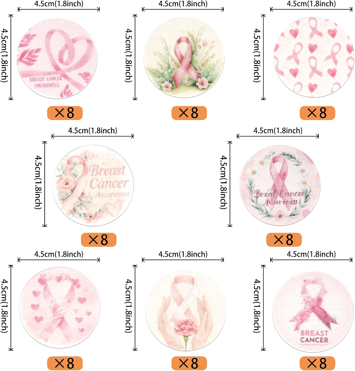 Detalle de Xsstarmi 64-Pack Breast Cancer Awareness Edible Cupcake Toppers