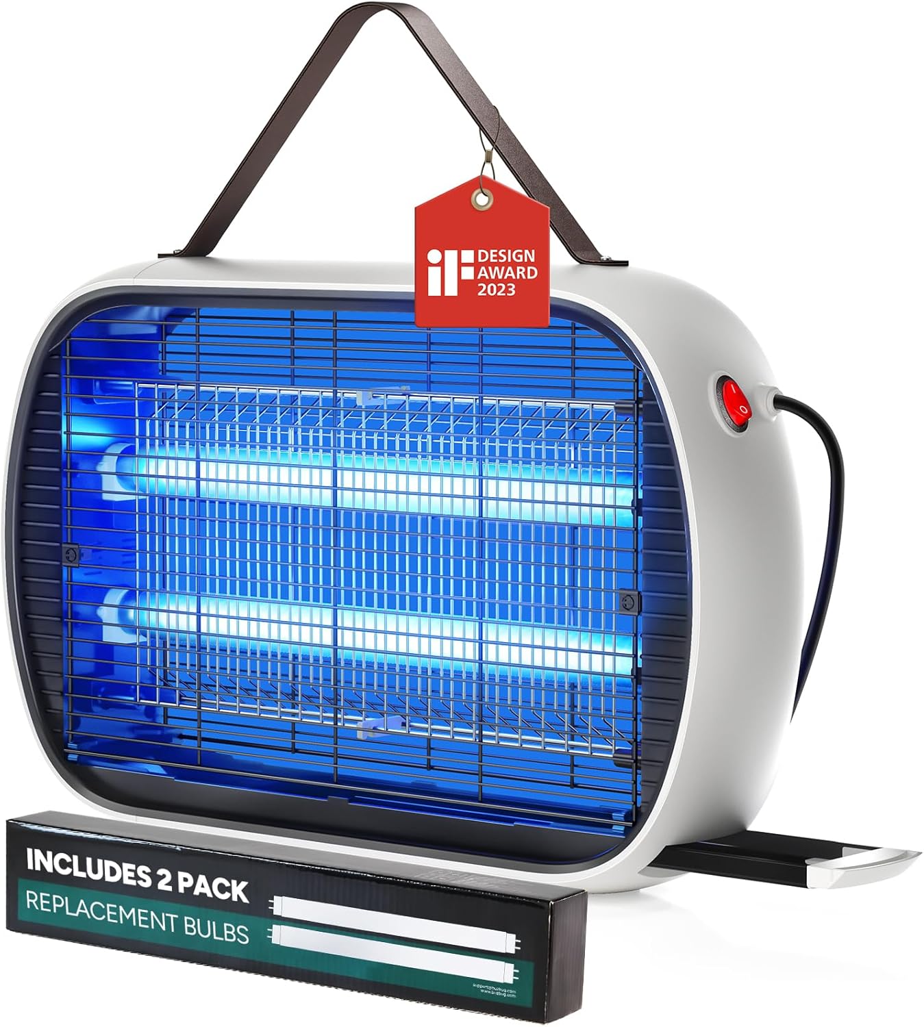 Detalle de Buzbug MA015 Elektrischer Insektenvernichter – 5000 q. Ft., Innenbereich, Weiß