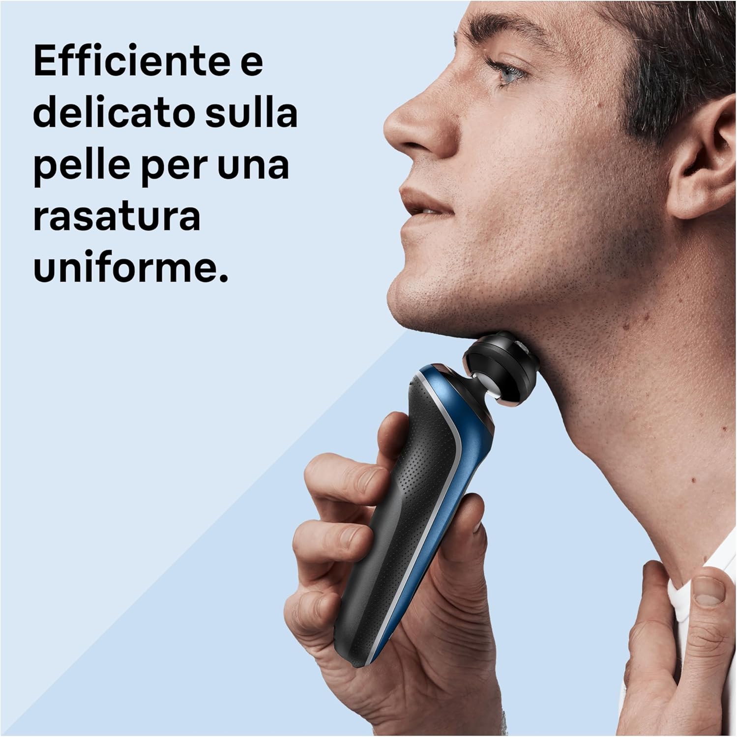 Detalle de Braun Series 6 Rasoio Elettrico Barba e Regolabarba – 61-B4500cs Blu con Base di Ricarica, SensoFlex, Wet&Dry