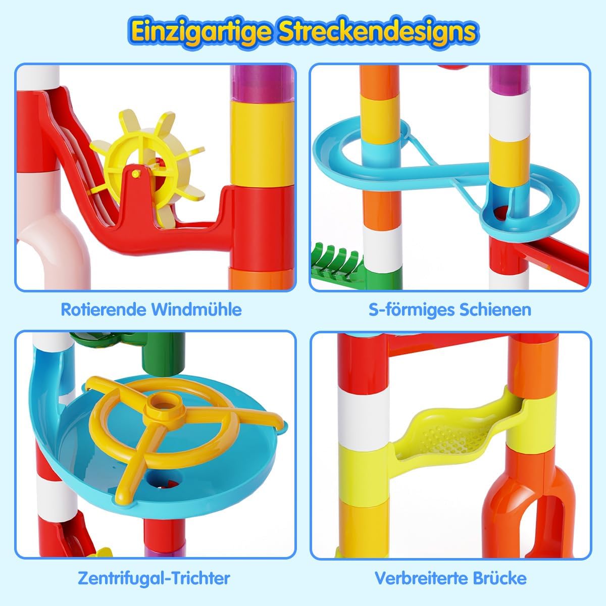 Detalle 2 de Murmelbahn 110PCS Kugelbahn Spielset 🎲