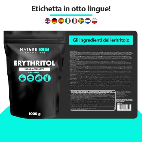 Detalle 2 de Nature Diet Eritritolo 1000 g – Dolcificante Naturale a 0 Calorie