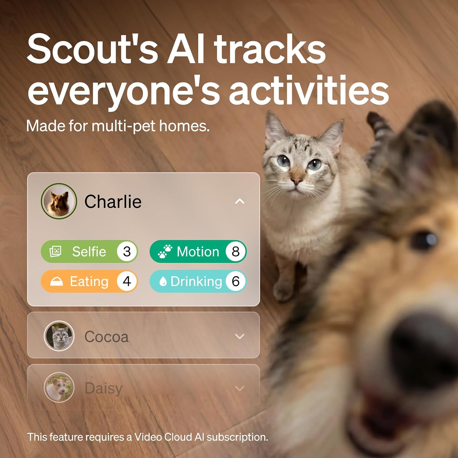 Detalle 2 de PETLIBRO Scout AI Pet Camera (1080p Pan/Tilt) with multi-pet recognition, behaviour tracking and 2-way audio
