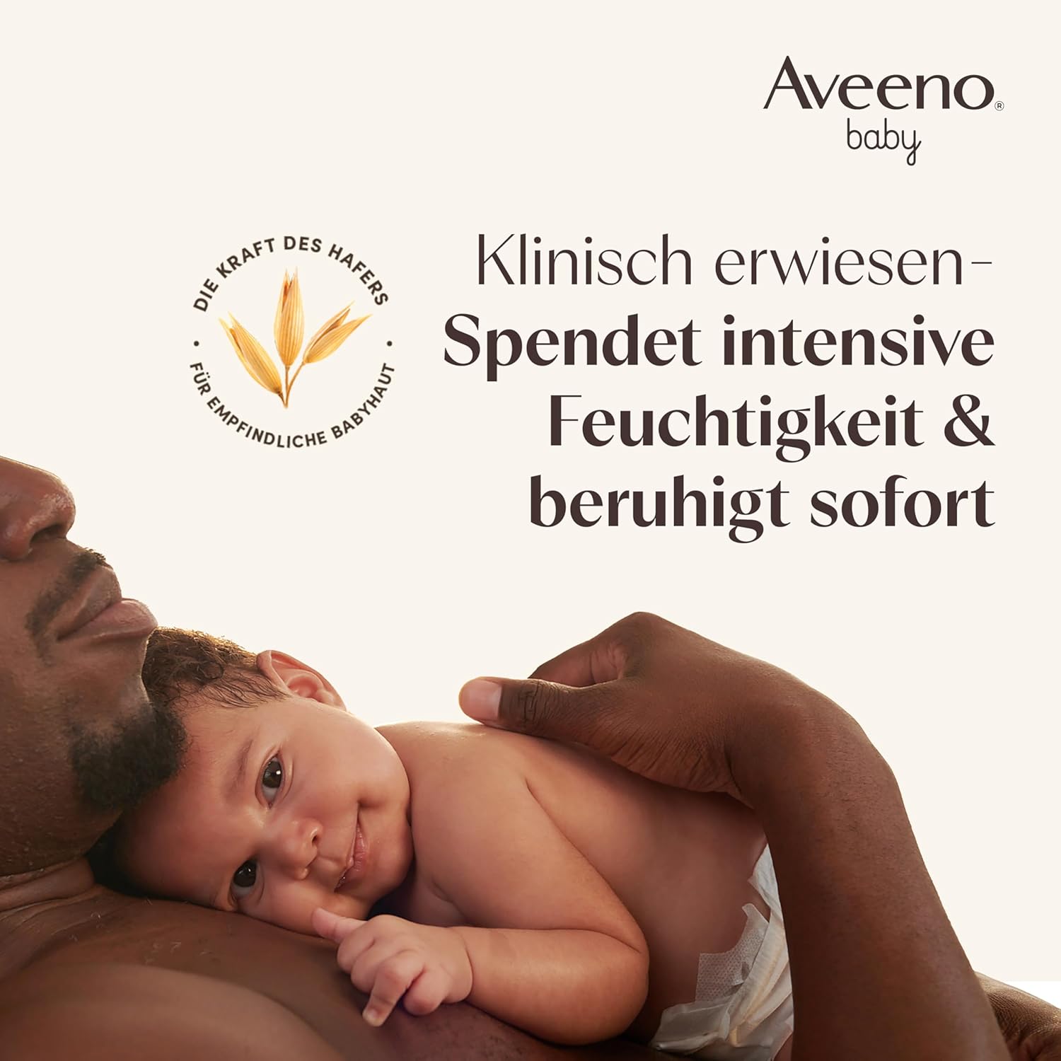 Detalle 2 de Aveeno baby dermexa Emollientien Creme mit präbiotischem Hafermehl, Ceramiden & Panthenol (150 ml) für sehr trockene, juckende Haut