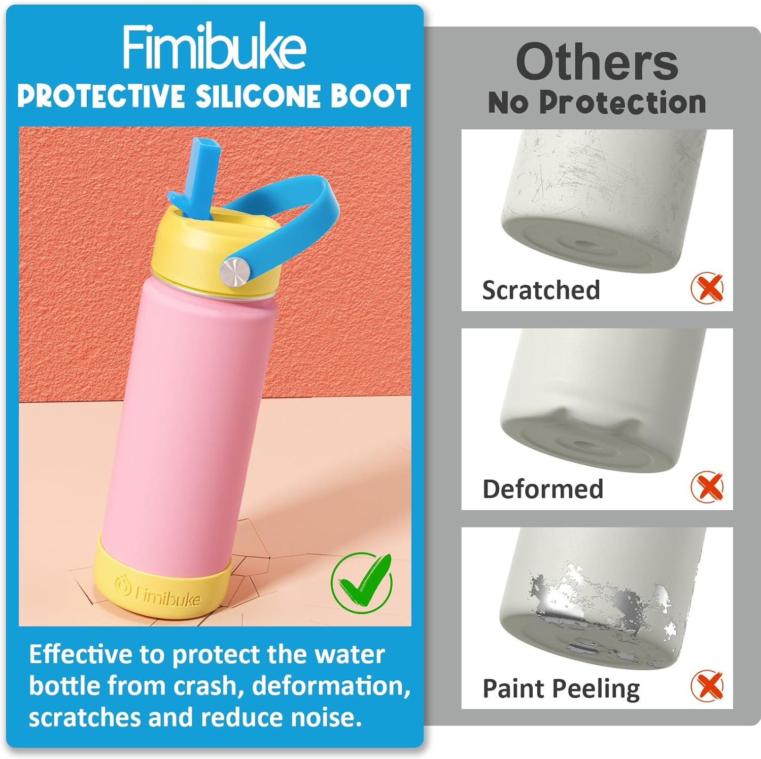 Thumbnail 4 de Fimibuke Kids Insulated Water Bottle (18oz, BPA-Free, Double Wall Vacuum) with Straw Lids — 2 Pack
