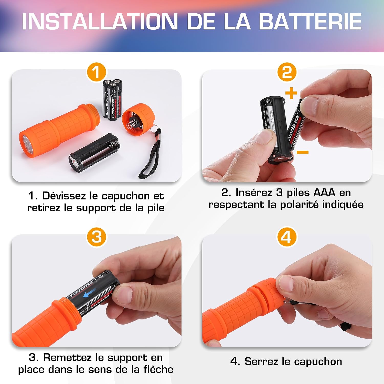 Detalle 2 de EverBrite torche UV 395 nm 6 pièces
