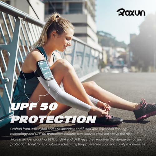 Detalle de ROXUN Mangas de Brazo para Deportes: compresión, protección solar y comodidad para hombres y mujeres