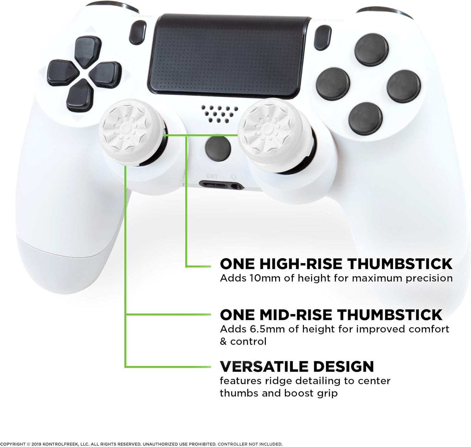 Thumbnail 2 de KontrolFreek FPS Freek Galaxy White Thumbsticks (1 High-Rise + 1 Mid-Rise) for PS4 & PS5