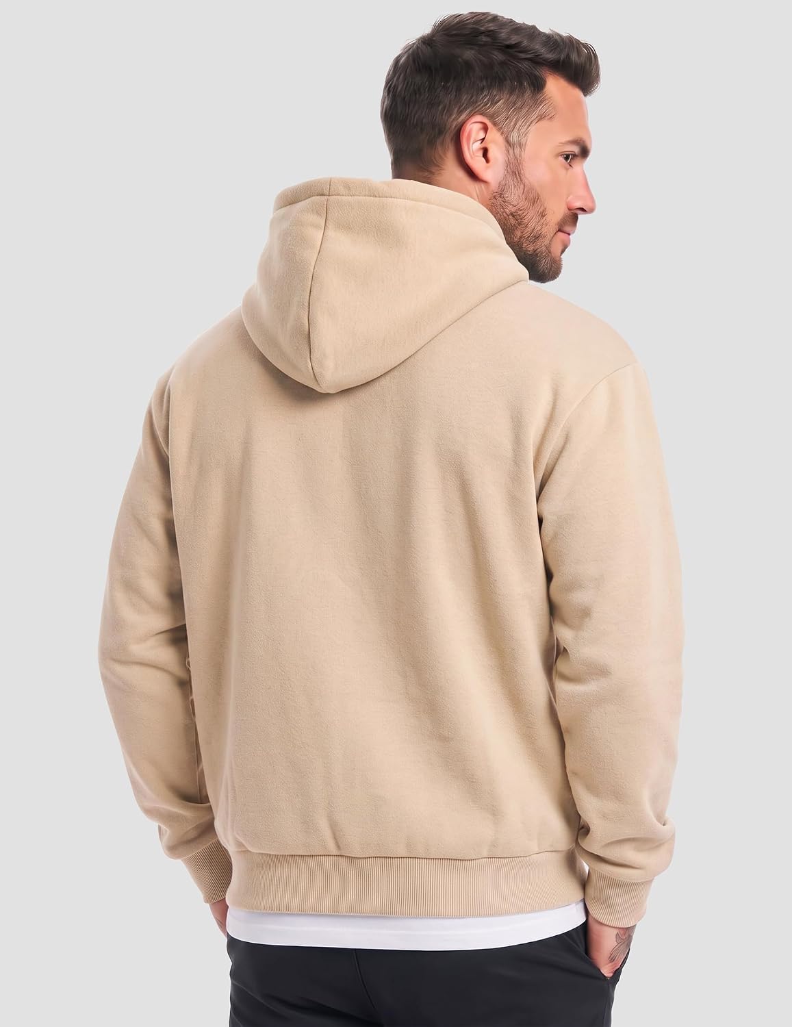 Detalle de JMIERR Mens Casual Cotton Hooded Hoodie – Lightweight, Soft & Flexible Everyday Pick