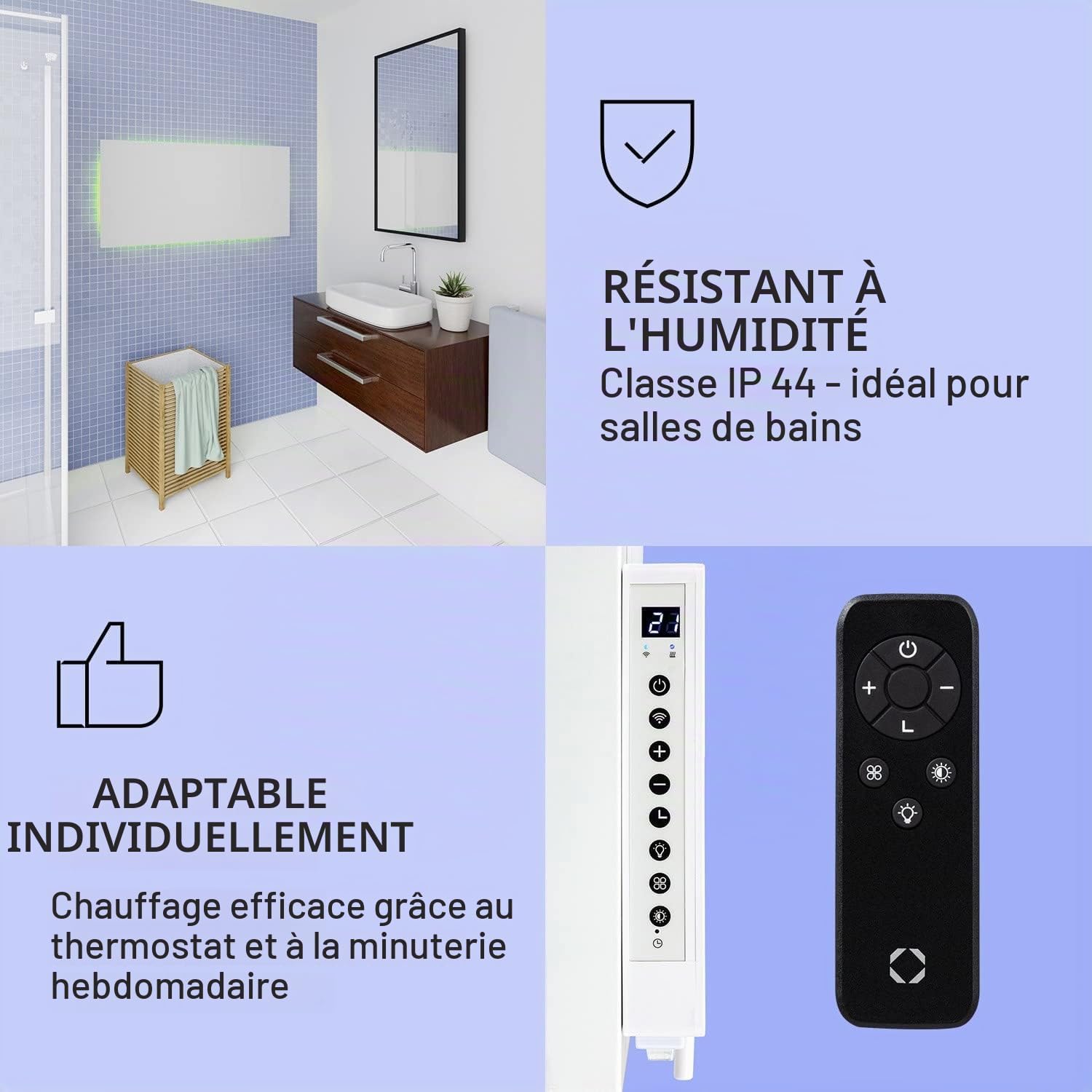 Thumbnail 5 de Klarstein HTR10-MojaveS1000W infrarood wandverwarming, 1000 W, wifi, IP44