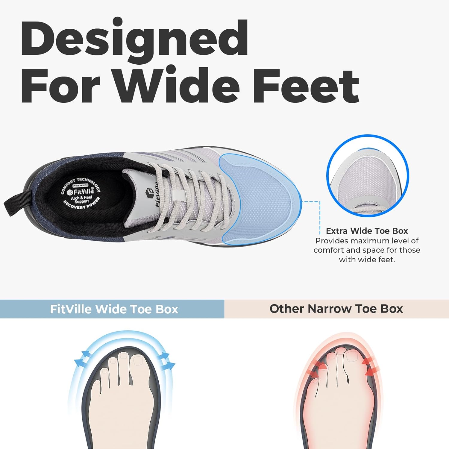 Thumbnail 2 de FitVille Scarpe Trail Running Uomo: Pianta lunga, antiscivolo e leggere per trekking e camminate all’aperto