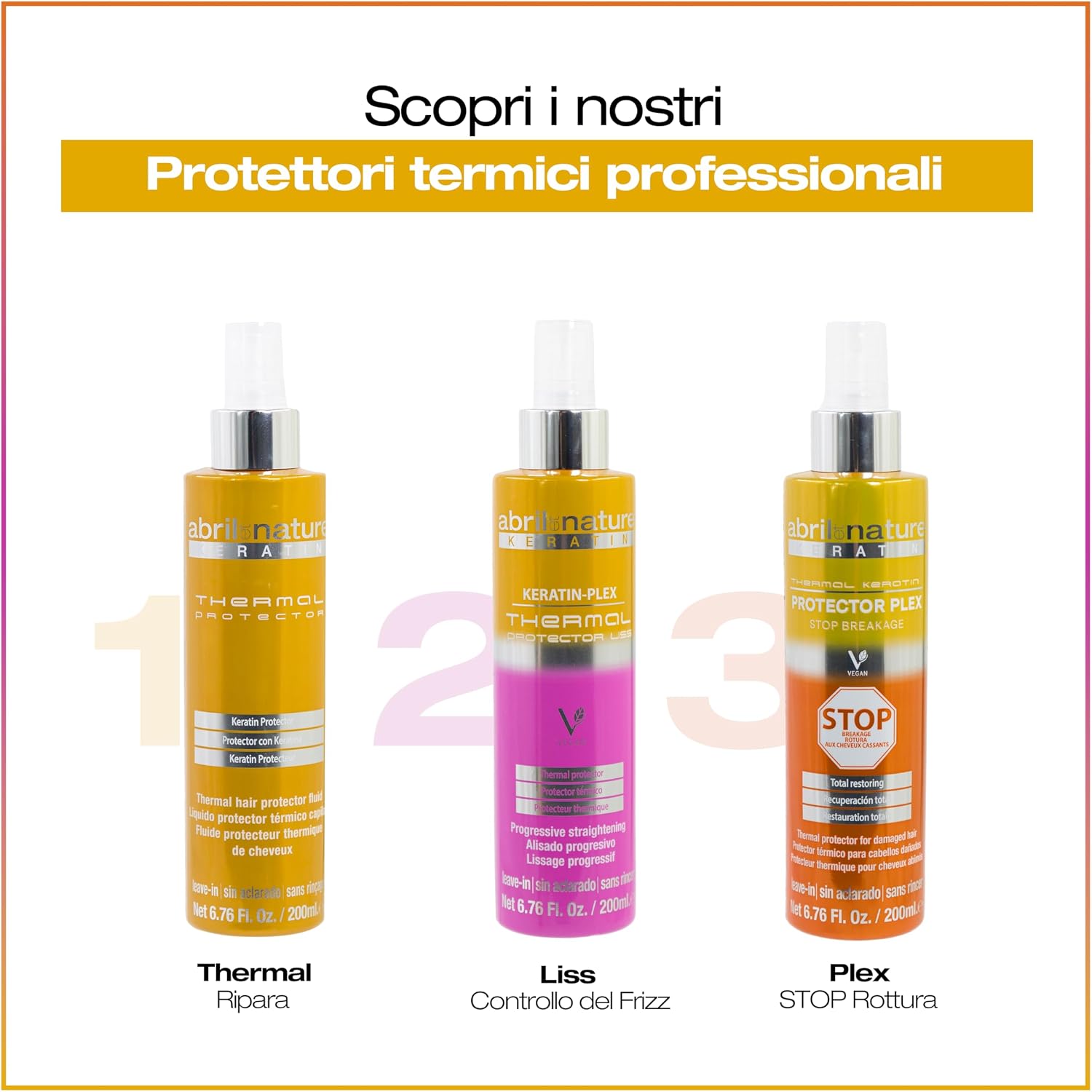 Detalle 2 de abril et nature - Protettore Termico Plex STOP Rottura, protezione termica senza risciacquo per capelli secchi e/o danneggiati