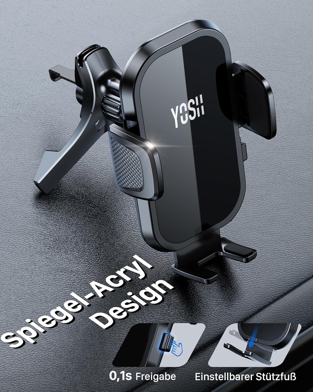 Thumbnail 6 de YOSH 2.0 Upgrade Auto-Handyhalterung für runde Lüftung – kompatibel mit Audi, Mini Cooper, Mercedes-Benz und großen Smartphones
