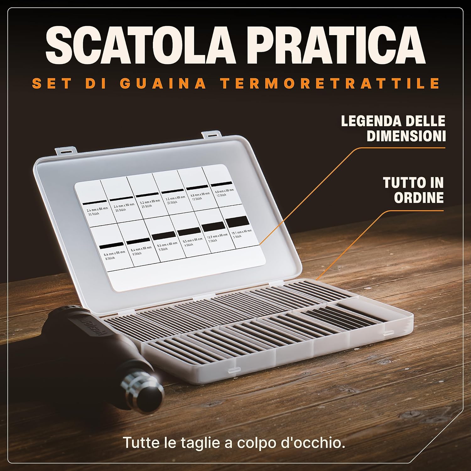Thumbnail 6 de BAURIX Set guaine termorestringenti 180 pezzi 88 mm