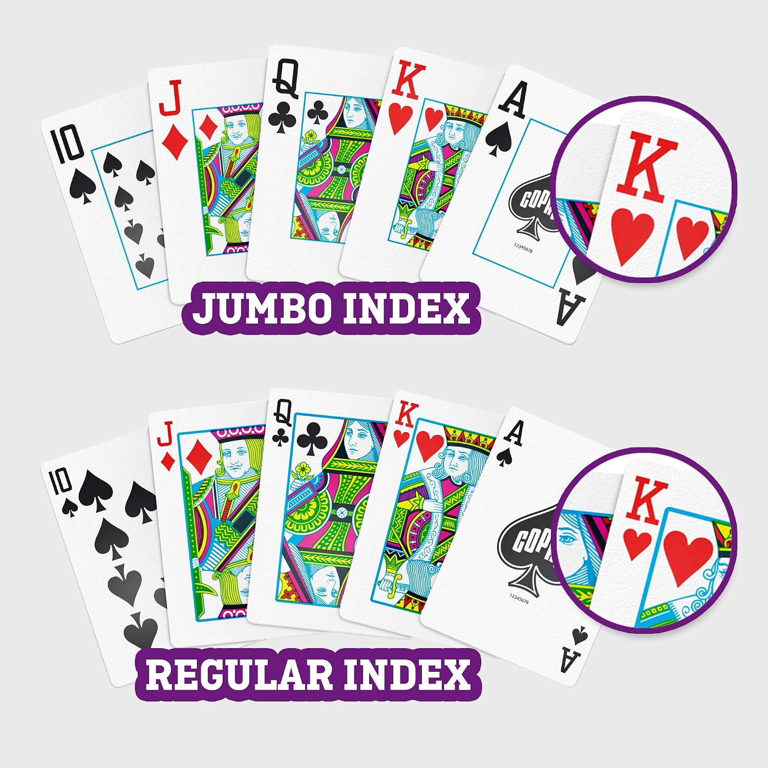 Thumbnail 5 de Copag 1546 Design – Jeu de Cartes à Jouer 100% Plastique, Taille Poker Jumbo Index (Rouge/Bleu) — 1 lot