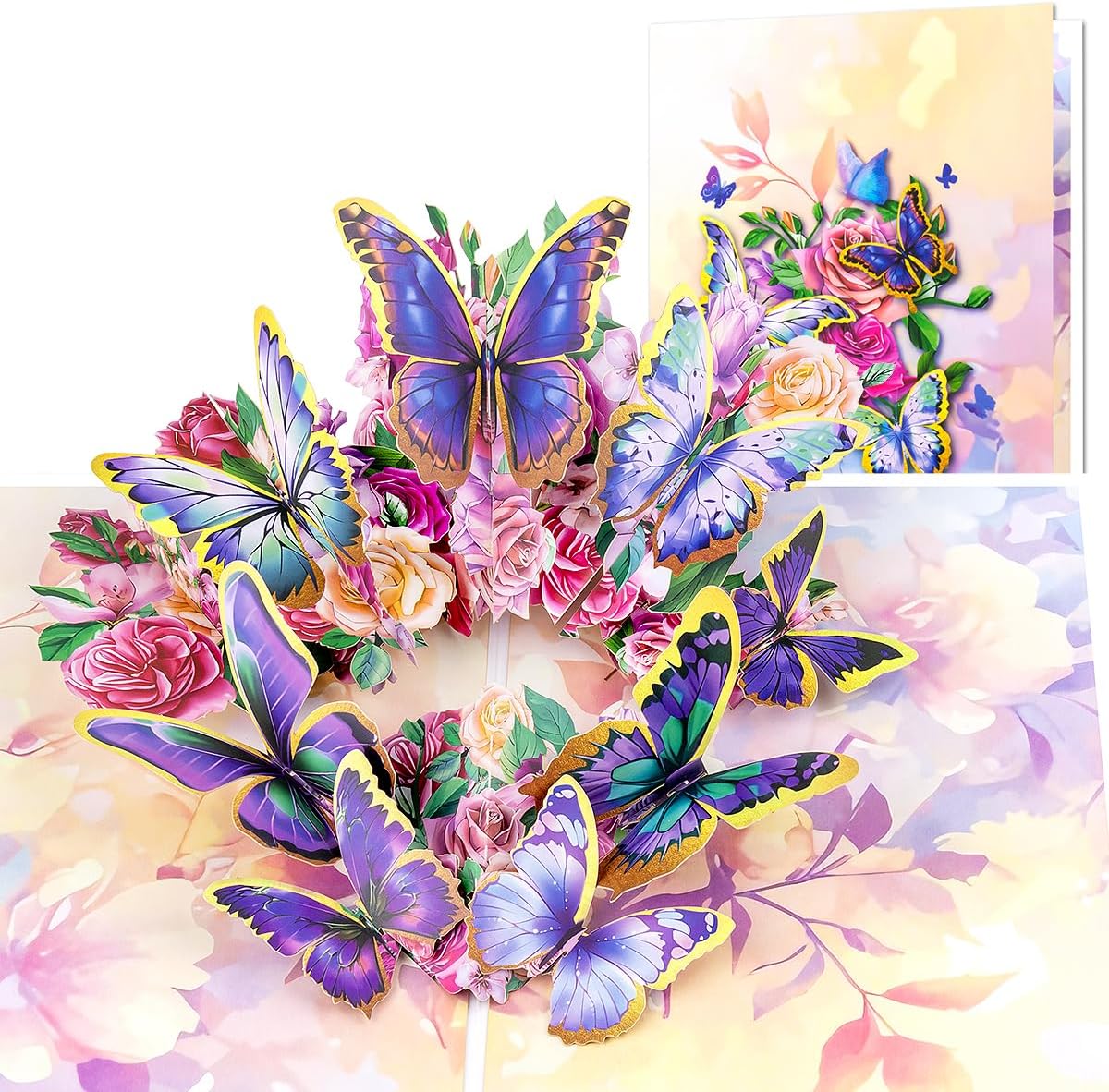 Detalle de CNLITIHEKA Rose Butterfly Pop Up Card for Women