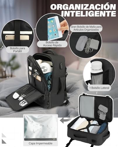Thumbnail 3 de VANKEV Mochila de cabina 45x36x20 cm (30 L) para viajes en EasyJet