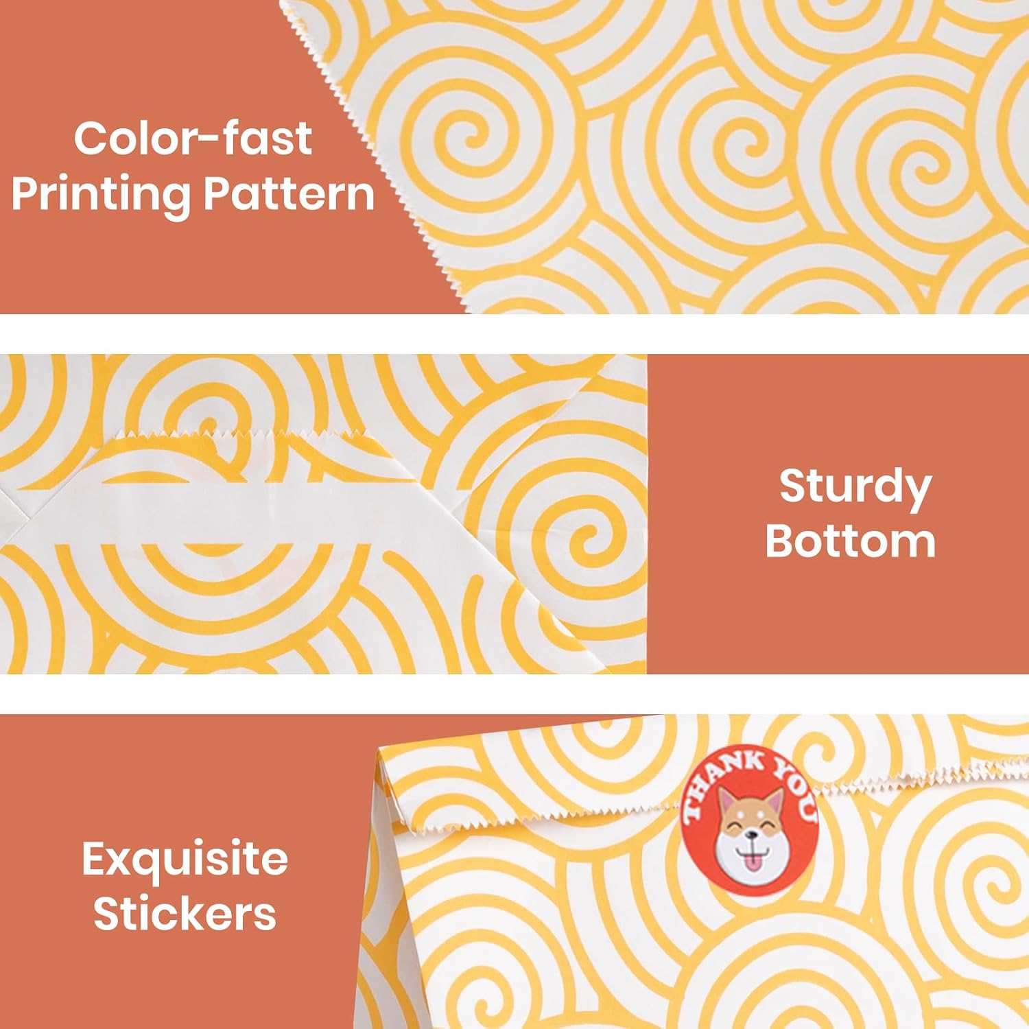 Thumbnail 4 de Parmedu Assorted Colour Paper Gift Bags — 48 Medium Bags (24 × 17 × 8 cm) with Stickers