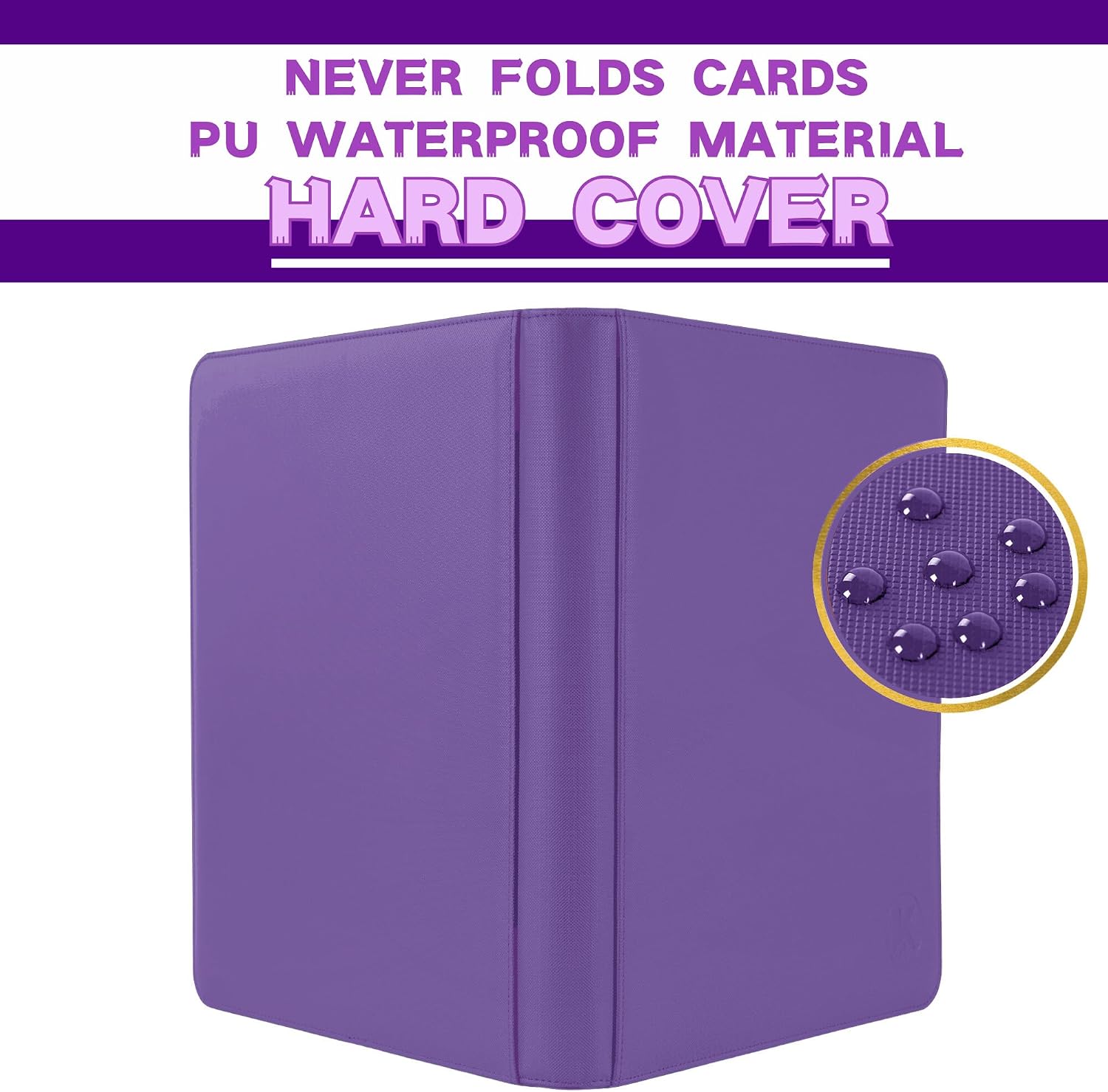 Detalle 2 de KUOOKING K-16-1024 Trading Card Binder, Purple, 16-Pocket, Zippered
