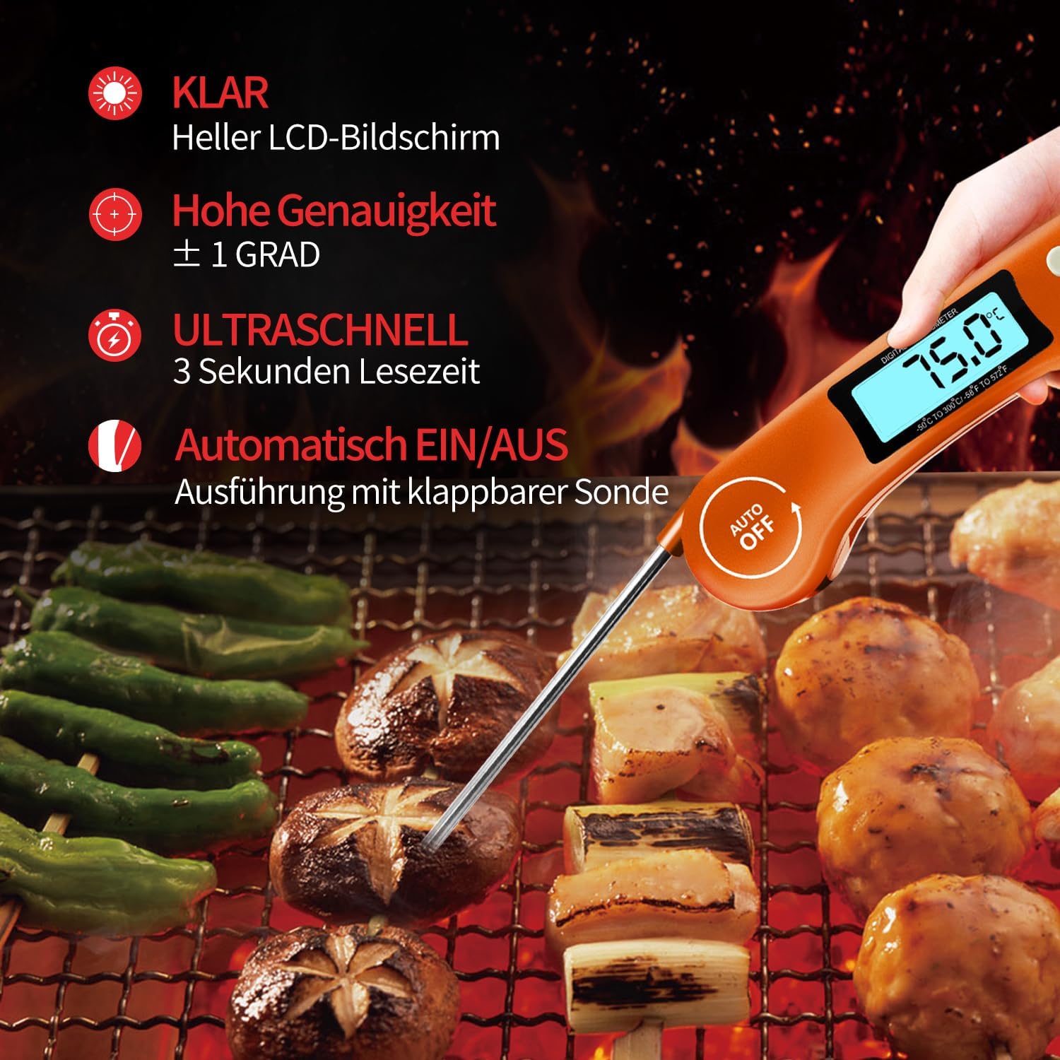 Detalle 1 de DOQAUS Grillthermometer 3s 🍖