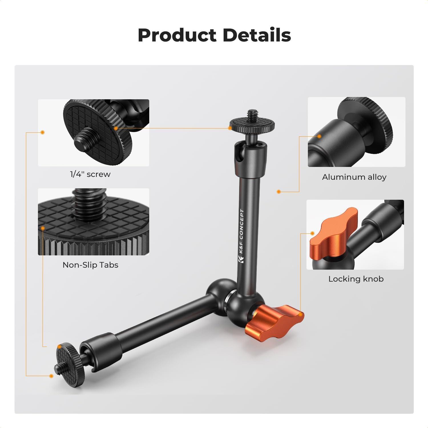 Detalle 2 de K&F CONCEPT Bras Magique 25 cm pour moniteur