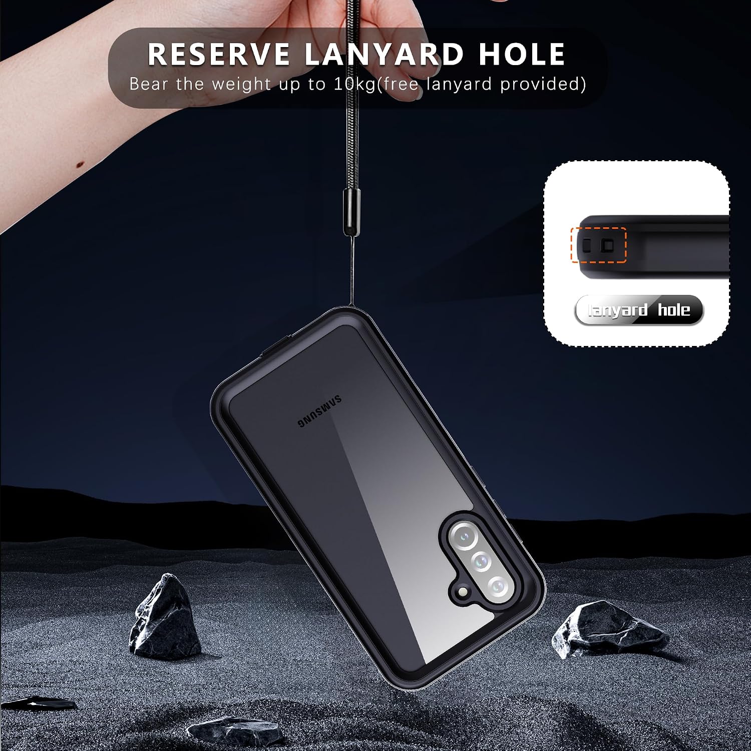 Detalle 2 de Beeasy Waterproof 360° Protective Case for Samsung Galaxy A36 5G with Built-in Screen Protector