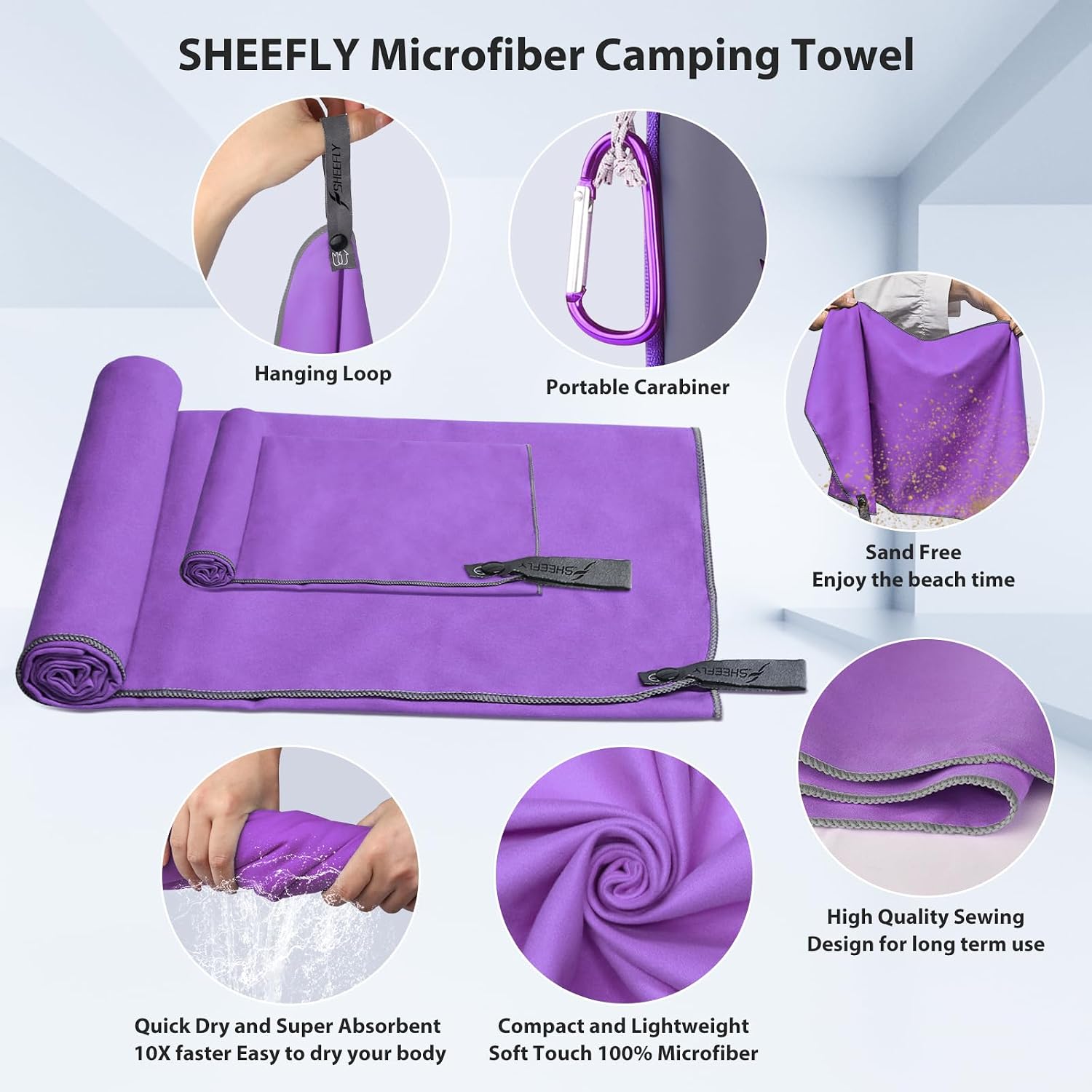 Detalle de SHEEFLY Microfibre Quick Dry Towel XL 182cm