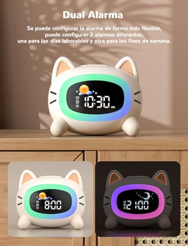 Thumbnail 6 de LIORQUE Gatito Blanco Despertador Infantil