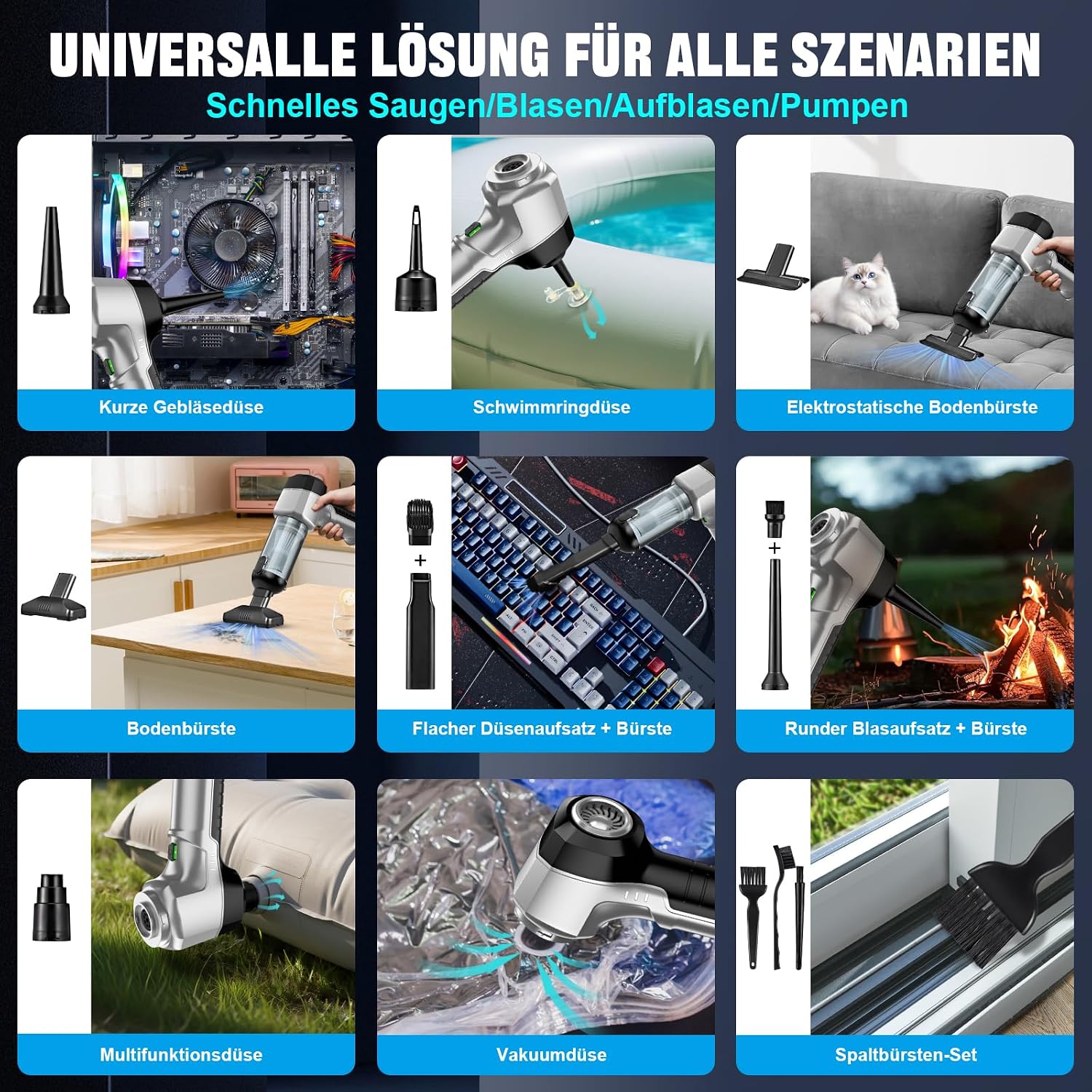 Thumbnail 6 de Micisty ST-66587Plus 4-in-1 accu-handstofzuiger, 25.000 Pa, 3 standen