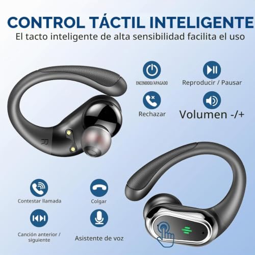Detalle de Rolosar Auriculares inalámbricos Bluetooth Deportivos 5.4 HiFi Estéreo
