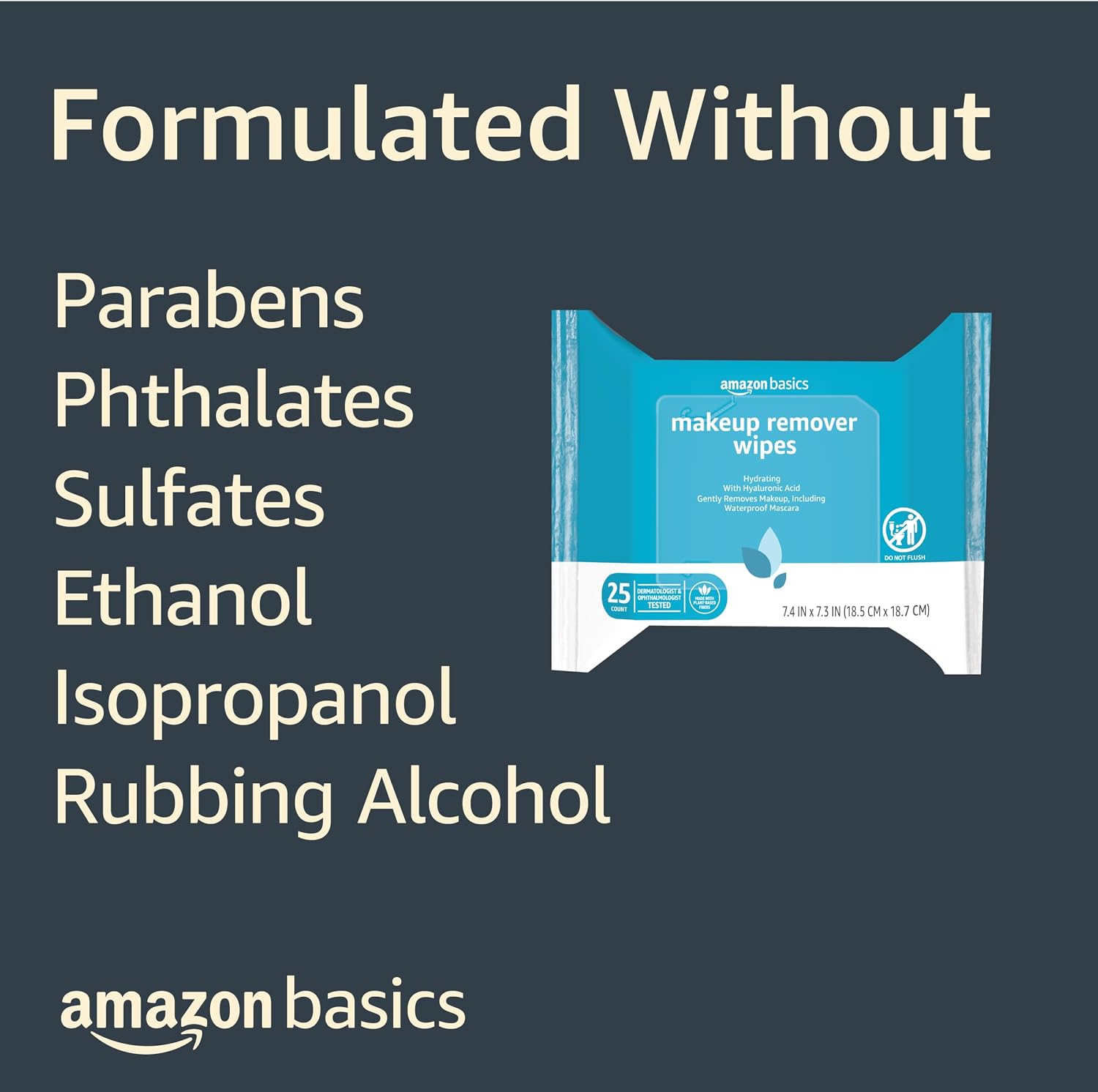 Thumbnail 3 de Amazon Basics Makeup Remover Wipes: Gentle Hydrating Cleansing with Hyaluronic Acid, 6-Pack (25-count each)