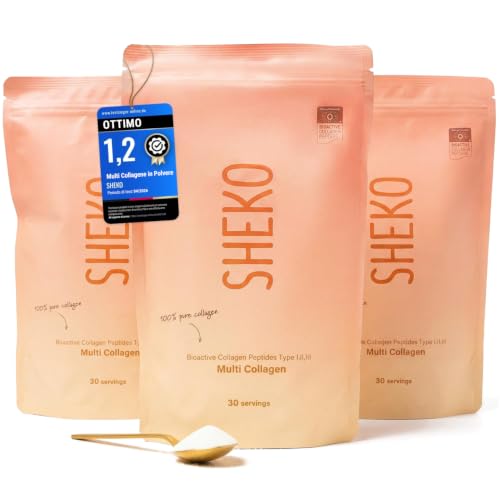 Detalle de Sheko Collagene Idrolizzato in Polvere bovino, tipi 1, 2 e 3, 3 x 450 g