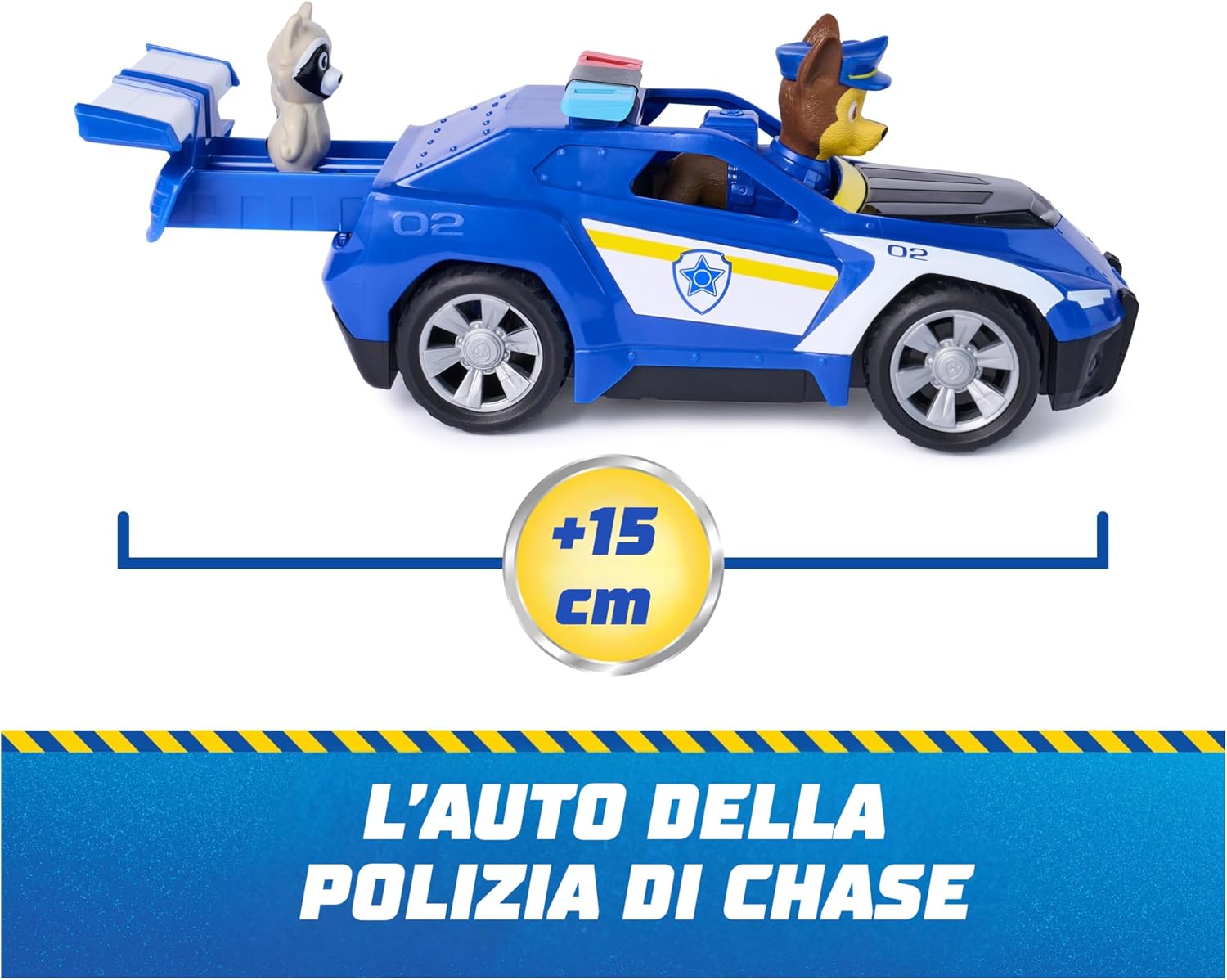 Detalle 2 de Paw Patrol: Search & Rescue, Auto della Polizia di Chase con 2 Personaggi – Un set di soccorso retrò per bambini 3+ anni