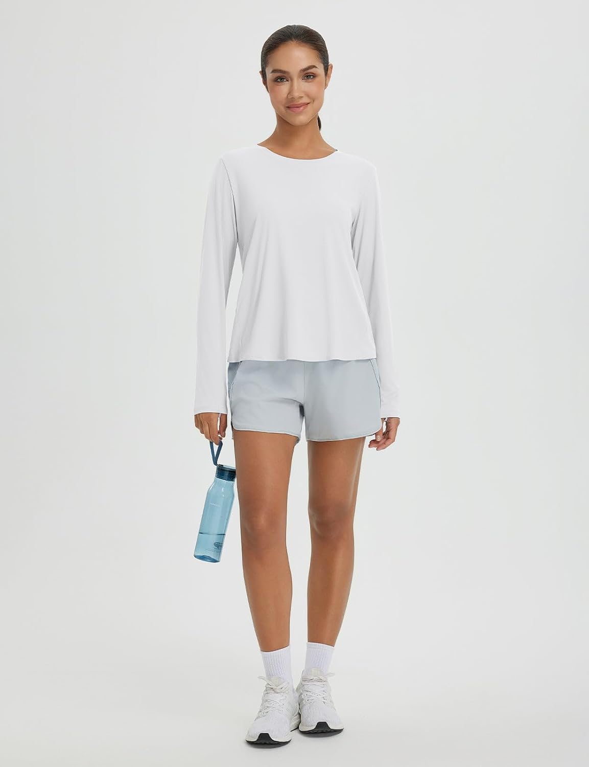Detalle de Baleaf Women's Long-Sleeve Workout Top UPF 50+