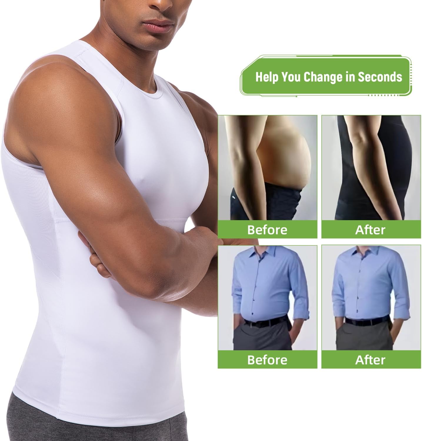 Detalle de Lgtfy Men's Compression Shirt, 4D Fabric