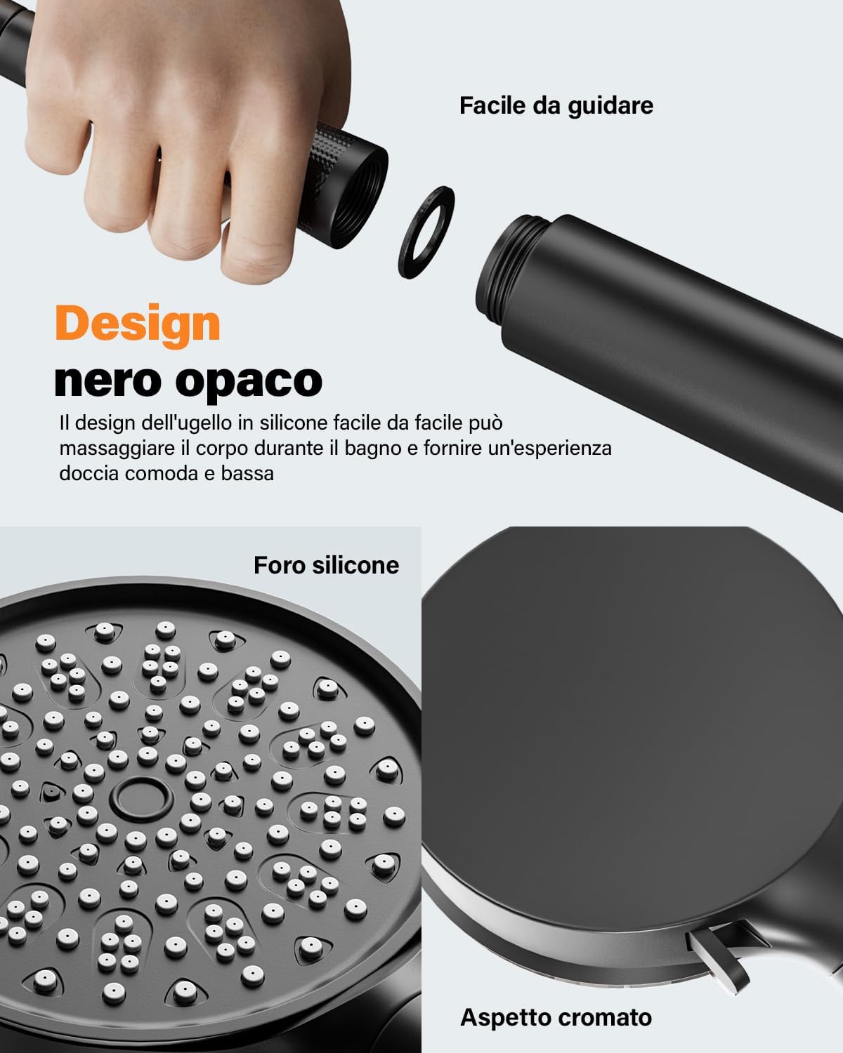 Detalle de Cobbe Soffione Doccia anticalcare 6 getti, 1,5 m