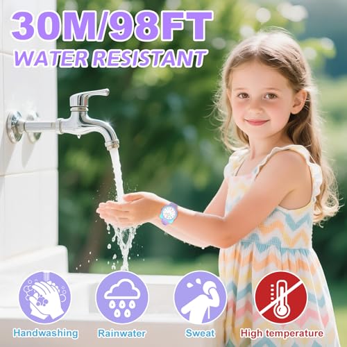 Thumbnail 1 de Juboos Kinderuhr Lernuhr – Wasserfest, Lila, ab 5 bis 15 Jahren