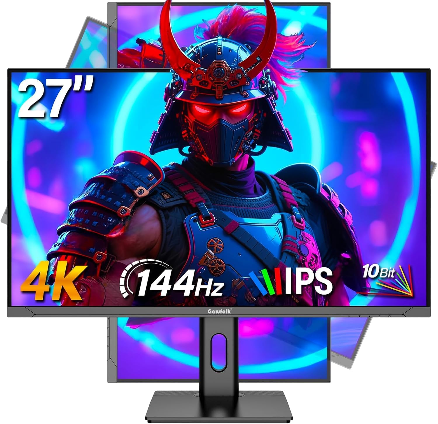 Detalle de Gawfolk 27 inch 4K gaming monitor (UHD 3840 x 2160), 144Hz IPS with height adjustment