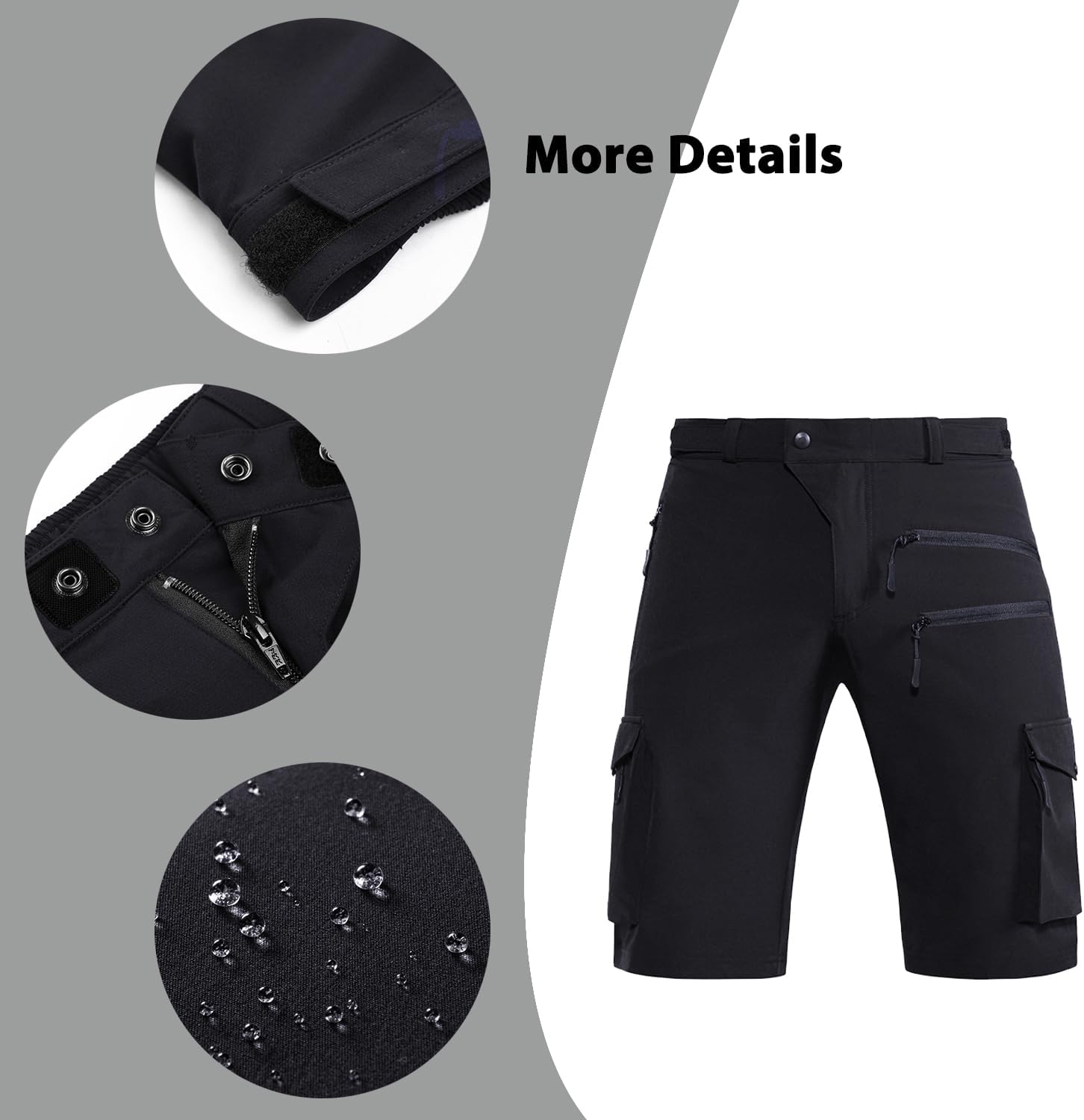 Thumbnail 5 de Hiauspor Herren Shorts – leichte, schnell trocknende Cargo-Bermuda mit 5 Taschen