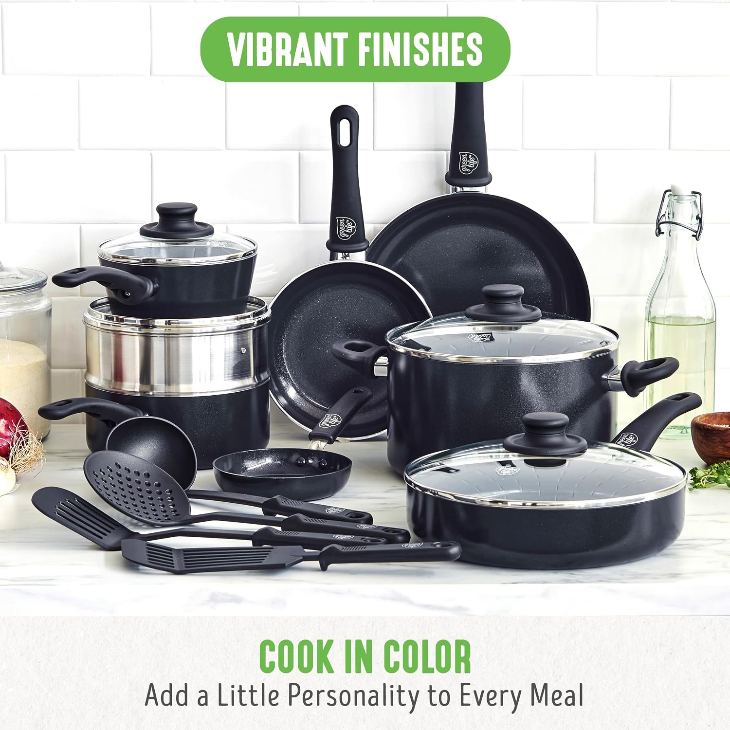 Thumbnail 4 de GreenLife 16-Piece Nonstick Cookware Set